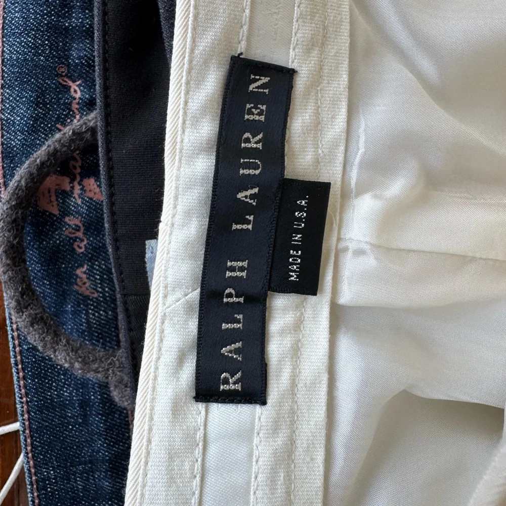 Ralph Lauren Cream Straight-Leg Trousers - Picture 4 of 7